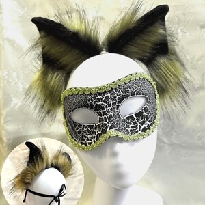 Brown & Black Wolf Ears,Cat Ears,Kitten Ears,Halloween Costume,Animal Fursuit,Plush Animal Ear,Cosplay Party Accessory