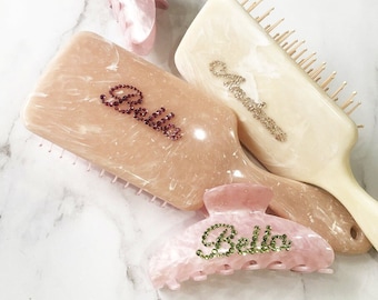 Benutzerdefinierte Strassbürste, personalisierte Haarbürste, Haarbürste für Detangling, Brautjungfer Geschenk, Geburtstagsgeschenk für Teenager-Mädchen