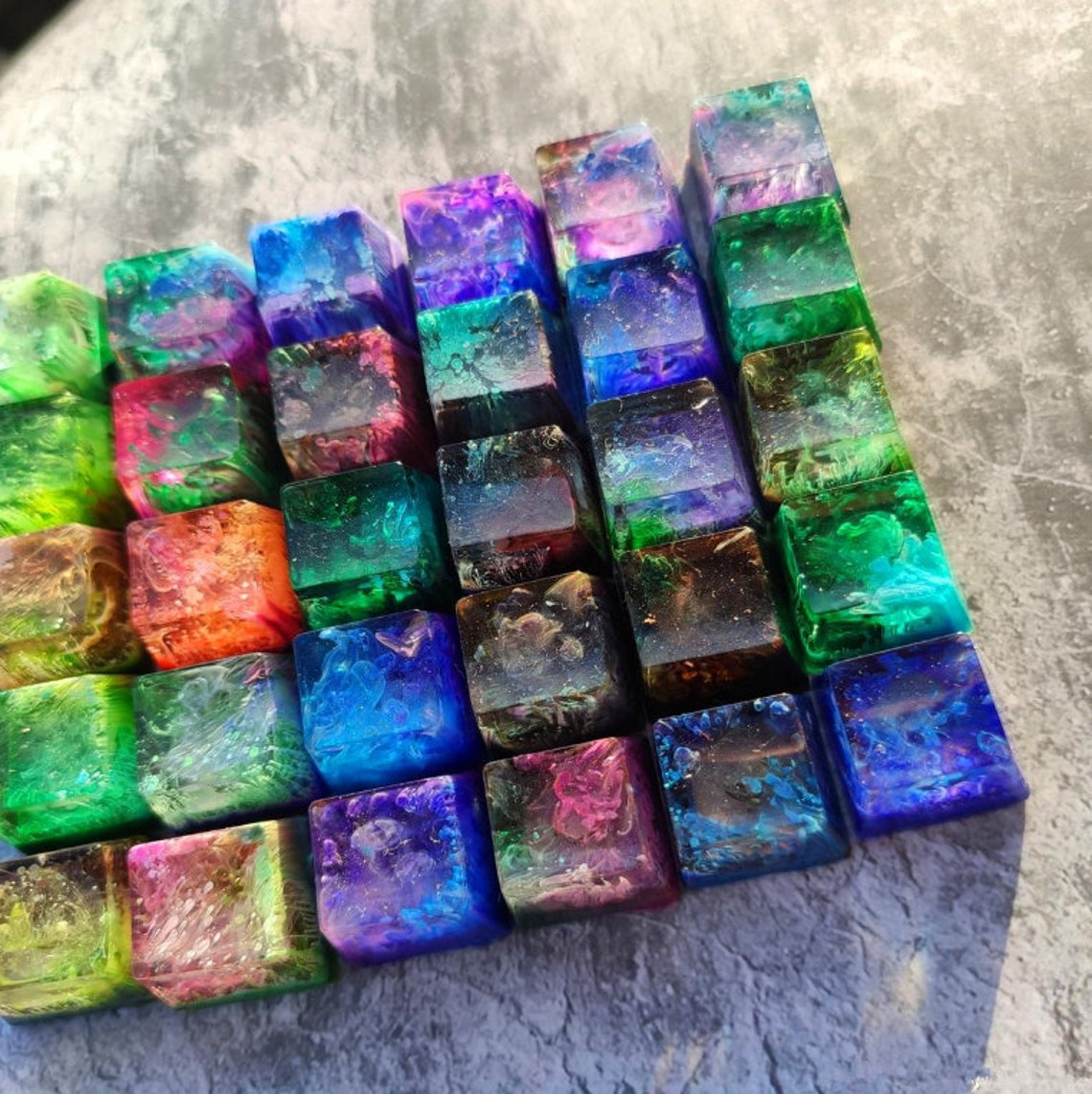 Handmade Resin Rainbow Keycaps Resin Key Cap Resin Artisan Etsy UK