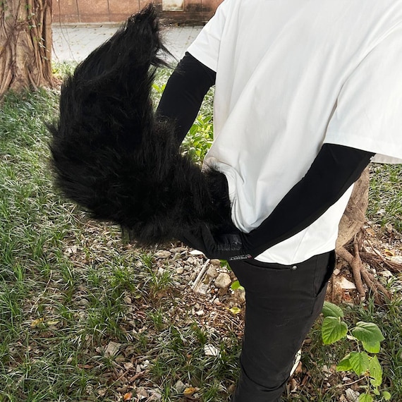 Black Wolf Tail, Furry, Faux Fur, Cosplay Wolf