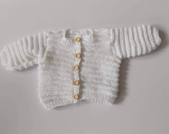 Unisex baby's hand knitted cardigan