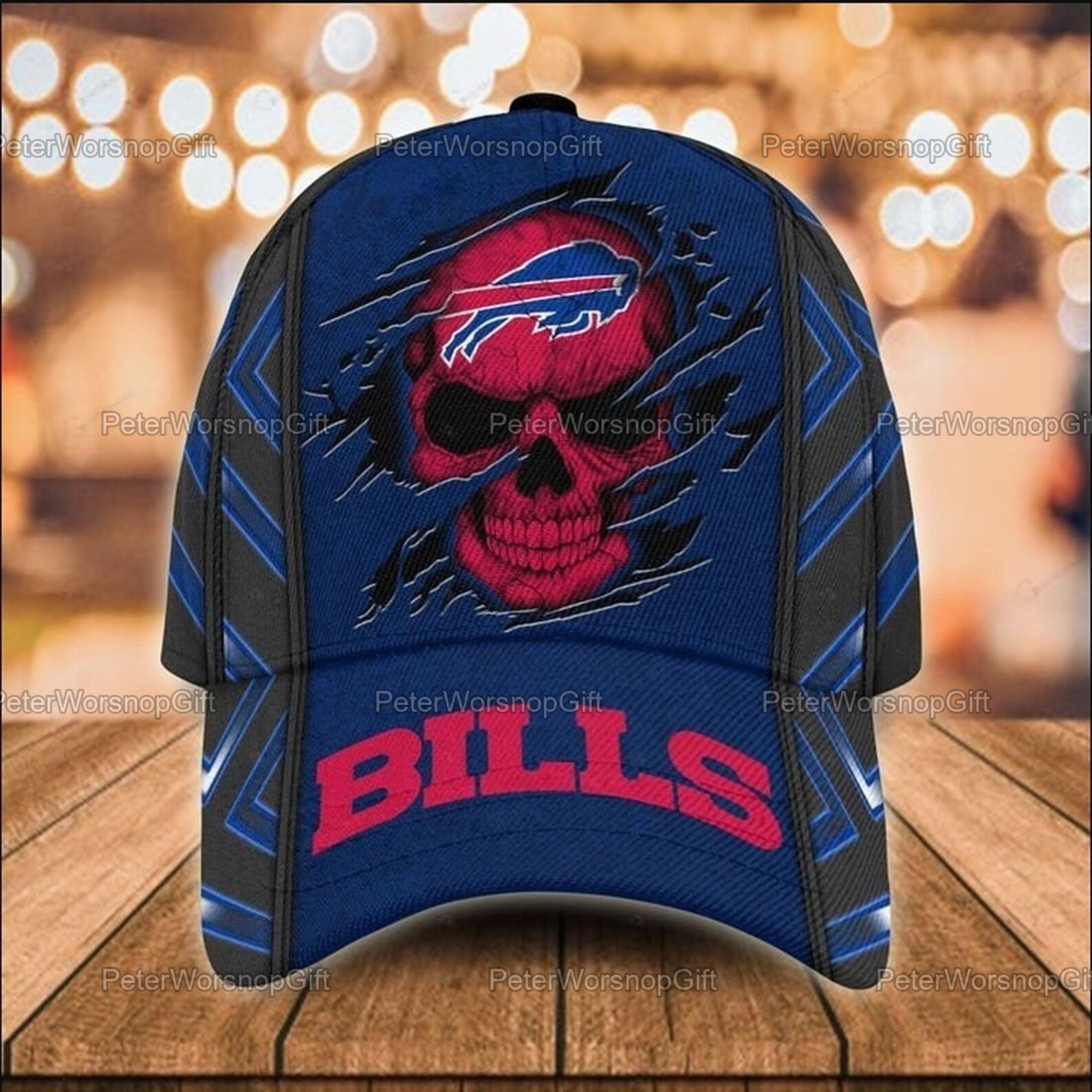 Buffalo Bills Skull Classic Cap Baseball Style Cap Buffalo Etsy
