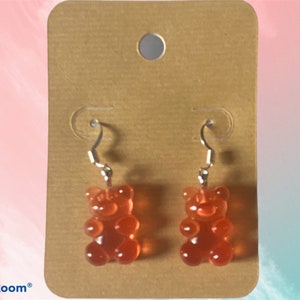 Orange Gummy Bear Earrings