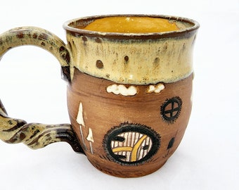 The Favorite Mug: "Golden Lodge" | Handmade Artisan Coffee Mug | Artistic Mug | Ceramic Mug | Pottery Mug | Stoneware Mug