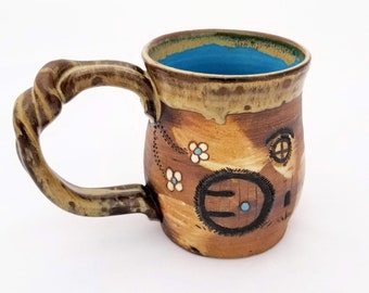 The Favorite Mug: "Summer Skier" | Handmade Artisan Coffee Mug | Artistic Mug | Ceramic Mug | Pottery Mug | Stoneware Mug