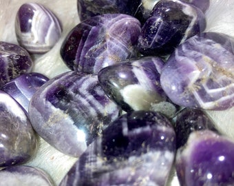 Chevron Amethyst Tumble Stone: Dream Amethyst