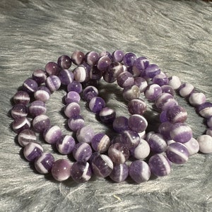 Chevron Amethyst Bracelet | Beaded Amethyst Crystal Bracelet