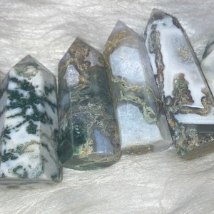 Tree Agate and Moss Agate Towers | Choose your own small crystal tower