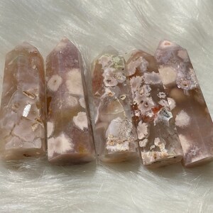 Flower Agate Tower With Druzy