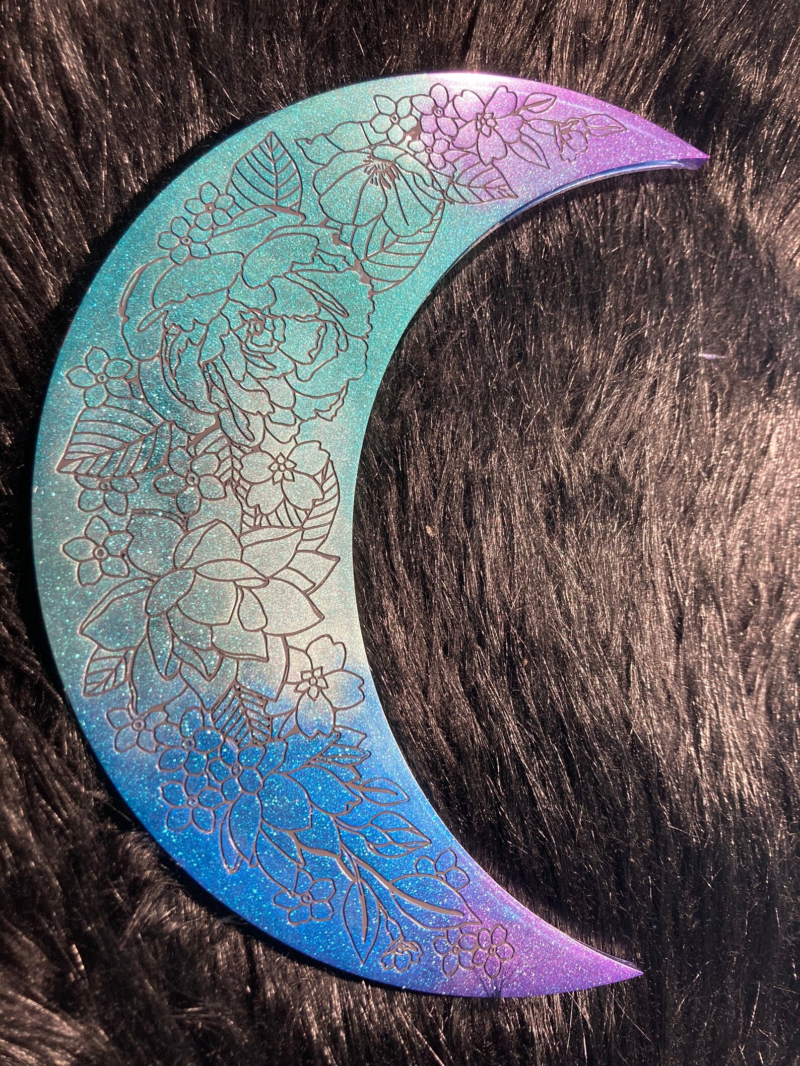 Custom Floral Crescent Moon Wall Hanging Crescent Moon Etsy UK