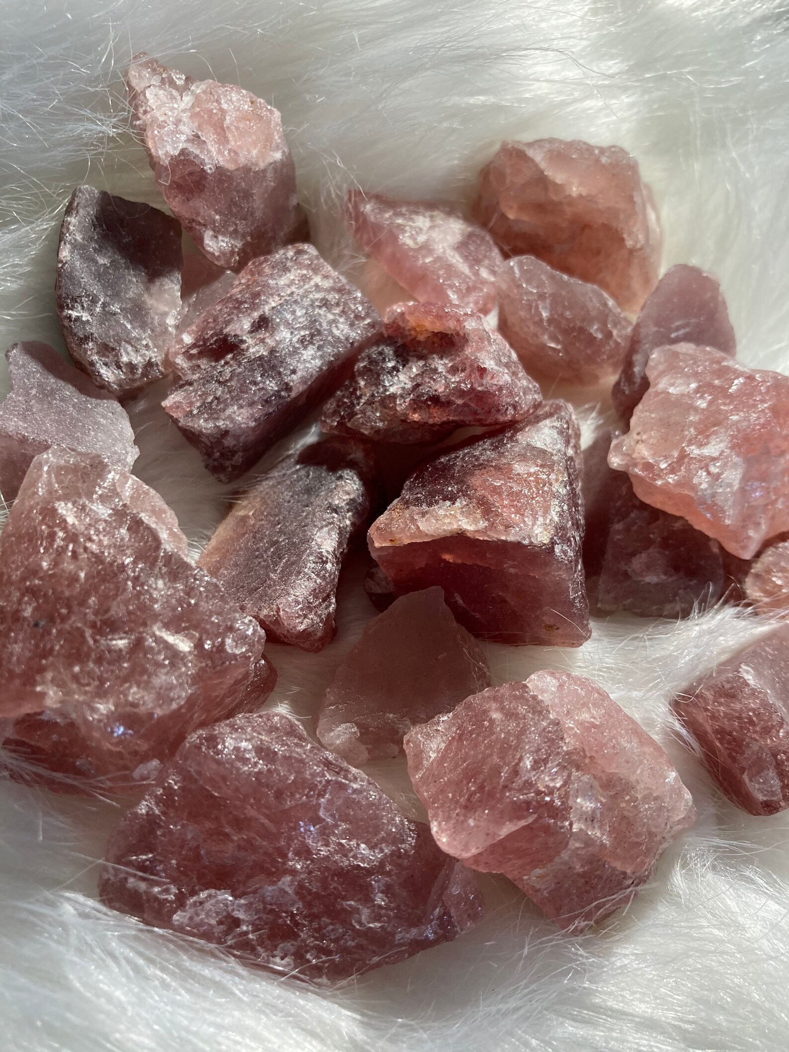 Strawberry Quartz Raw Crystal Etsy
