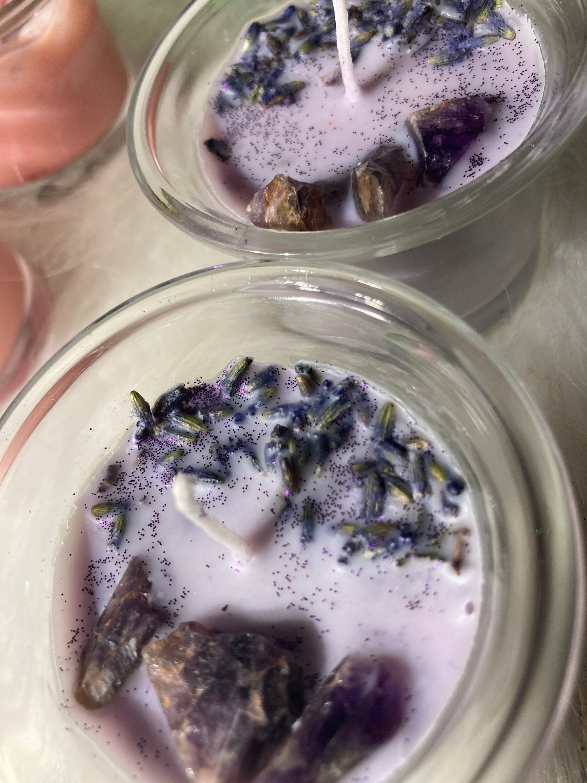 Crystal intention candles herbal and crystal infused Etsy