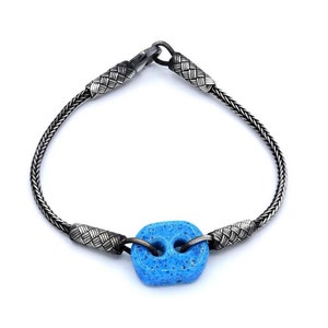 Assyrian evil eye bead silver bracelet used by Reyyan in the TV series Hercai, Reyyan Silver Bracelet, Hercai Silver Bracelet