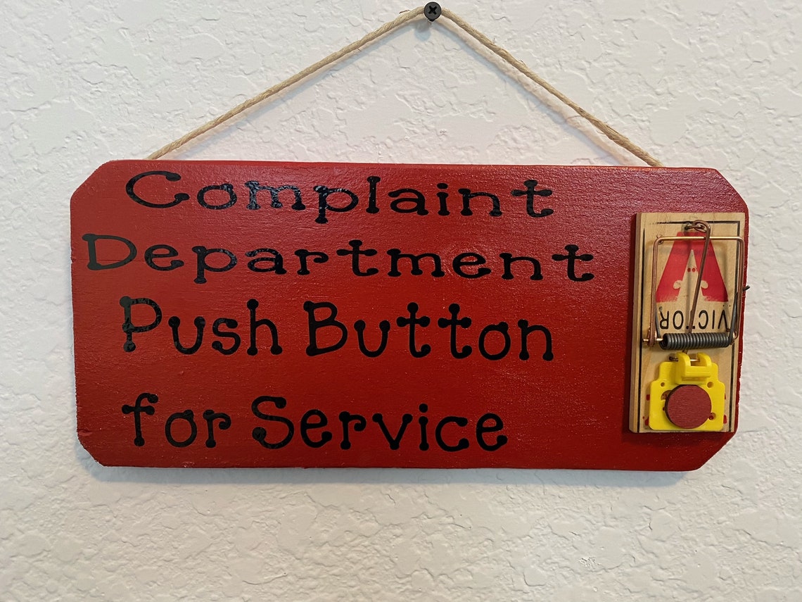 Complaint Department Sign novelty joke gag fun gift Etsy