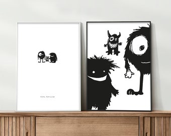 Poster-Set 'Papi, Papa & Me - Monster'