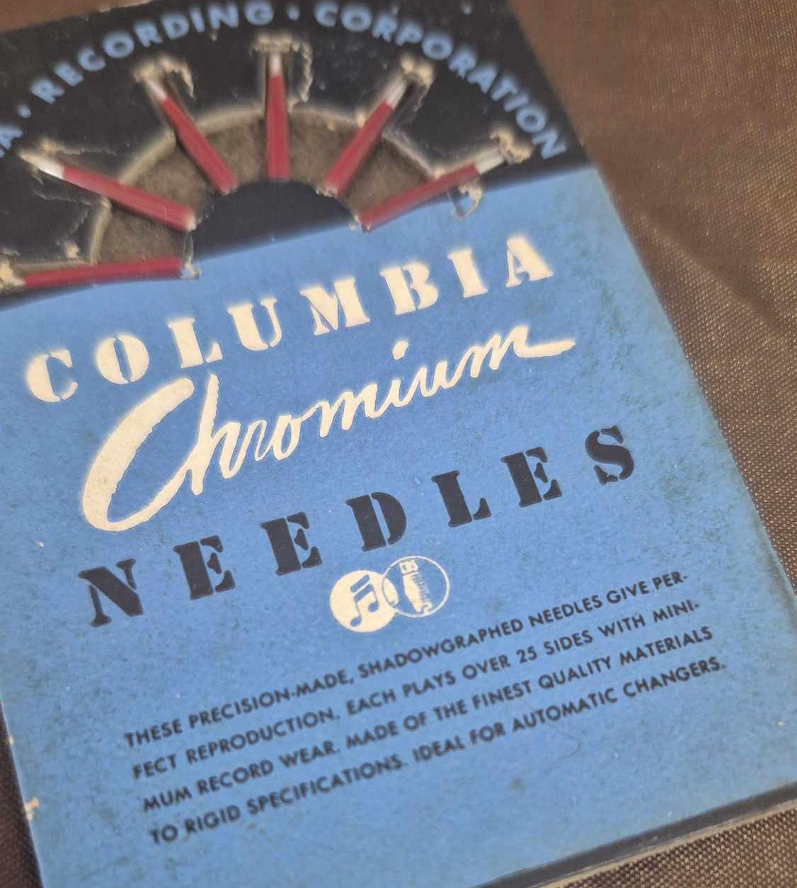 “Columbianische Chromium Record Nadeln (6er Pack) 25 Spiele pro Nadel. Original und ungetragen.