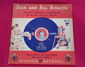 Jack and Jill Singers Children's Record Book with 1 Record. 4 songs total No.2