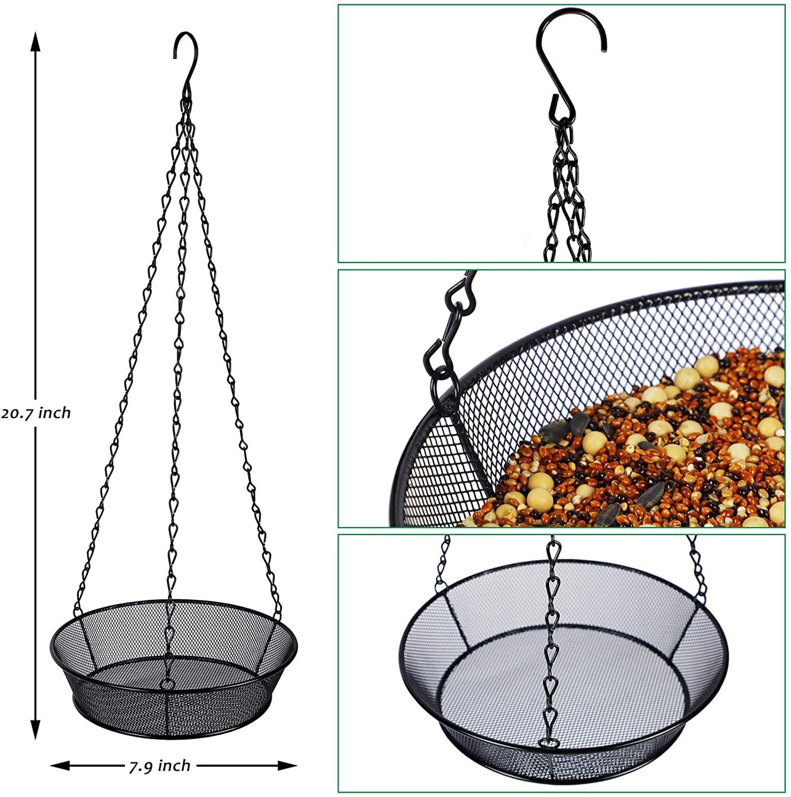 Hanging Bird Feeder Tray Metal Mesh Seed Tray for Bird Etsy