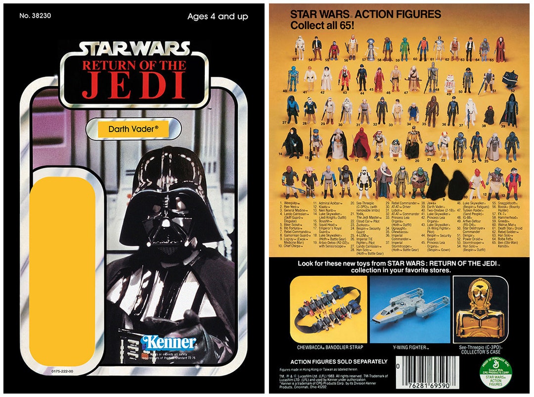 Darth Vader - Return of the Jedi - Alternate Kenner Cardback - Etsy