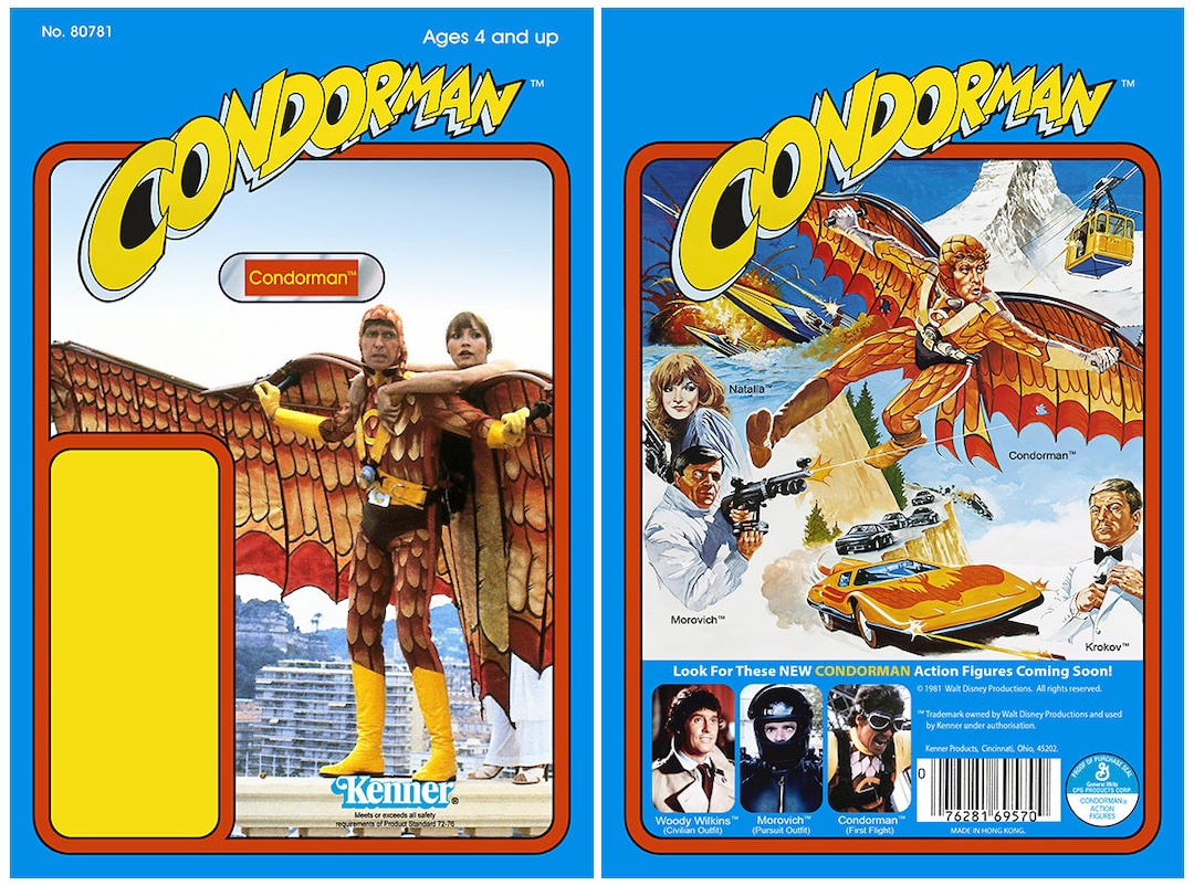 Condorman michael Crawford 1981 Disney Movie Kenner Cardback Etsy