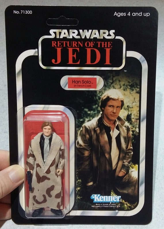 Han Solo (in Trench Coat) - Return of the Jedi - Kenner Cardback