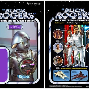 Twiki (met Dr. Theopolis) - Buck Rogers TV Movie/Serie 1979 - Kenner cardback