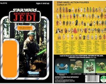 Luke Skywalker (in Battle Poncho) - Return of the Jedi - Kenner cardback