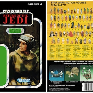 Princess Leia Organa (in Combat Poncho) - Return of the Jedi - Kenner cardback