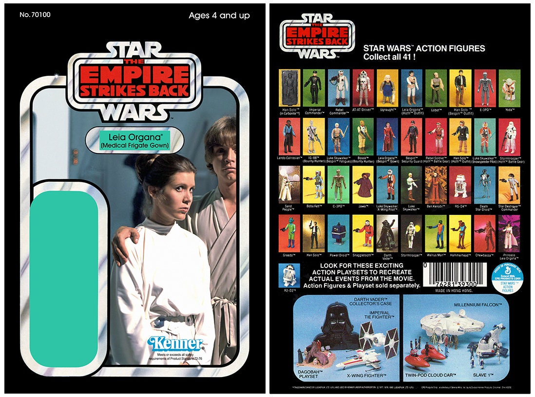 Leia Organa (robe médicale de frégate) - L'empire contre-attaque - Dos de carte Kenner