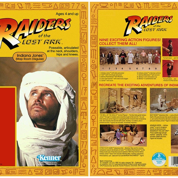 Indiana Jones (Map Room Disguise) - Raiders of the Lost Ark - Kenner cardback