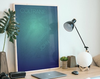 John Coltrane-tryck • Giclée-konsttryck • Blå Trane-affisch