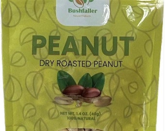 Dry Roasted Peanuts, lightly salted, 1.4 Oz (40g) - Bushfaller