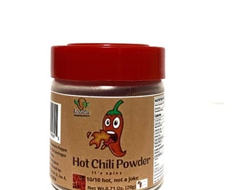 Extremely hot ghost pepper powder, 10/10 extremely dangerously hot. Caution! Caution. Seriously hot.