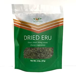 Dried Okazi, Ukazi, Dried ERU, Dried Afang leaves (vegetable), 2 Oz (57g)