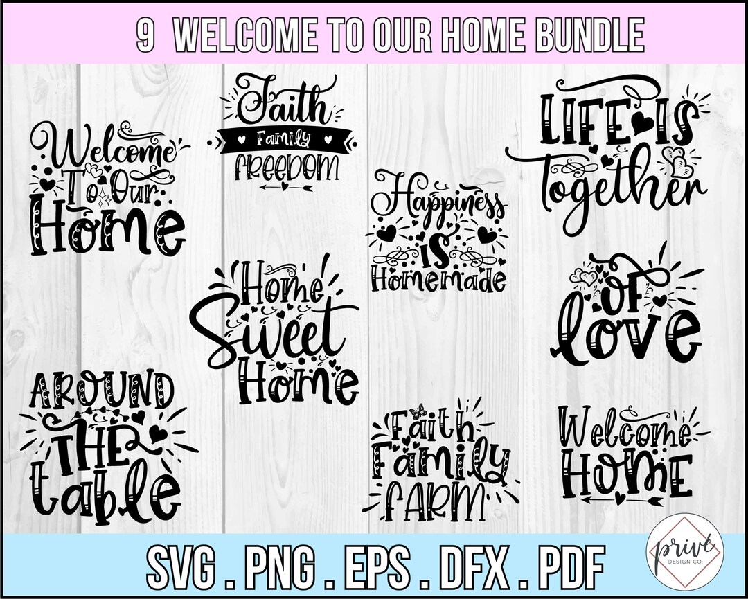 Welcome Home Doormat SVG Bundle: Family Designs (digital Download) - Etsy
