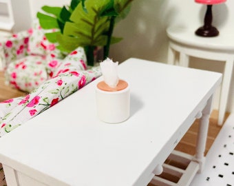 Caja de papel higiénico en miniatura para casa de muñecas: decoración a escala 1/12