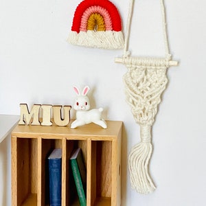 Miniature Macrame Wall Hanging Art Woven Wall Decor Boho Chic Bohemian Home Decoration, 1/12 or 1:6 Dollhouse Wall Storage