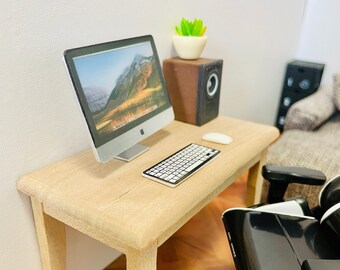 1:12 Scale Dollhouse Miniature 3PC Computer Set , 1/12 Doll House Desktop Keyboard & Mouse