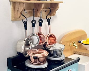 Predolo Mini-Kochtopfset Für Puppenhäuser - Silberne Küchenutensilien Im Maßstab 1:12