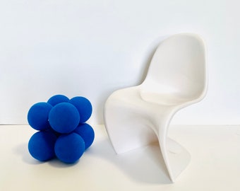 1:6 Miniature S Shape Chair-White, 1/6 Dollhouse 12 Inches Doll Furnitur Dining/ Dressing Chair