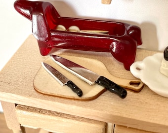 1/12 Scale Kitchen Accessories Set of 2 Dollhouse Miniature Metal Knives