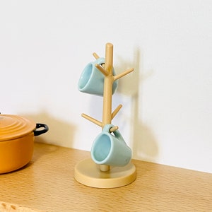 1:12 Puppenhaus Miniatur Becherhalter Stand-Holz Farbe, 1/12 Puppenhaus Miniatur Becherhalter Rack