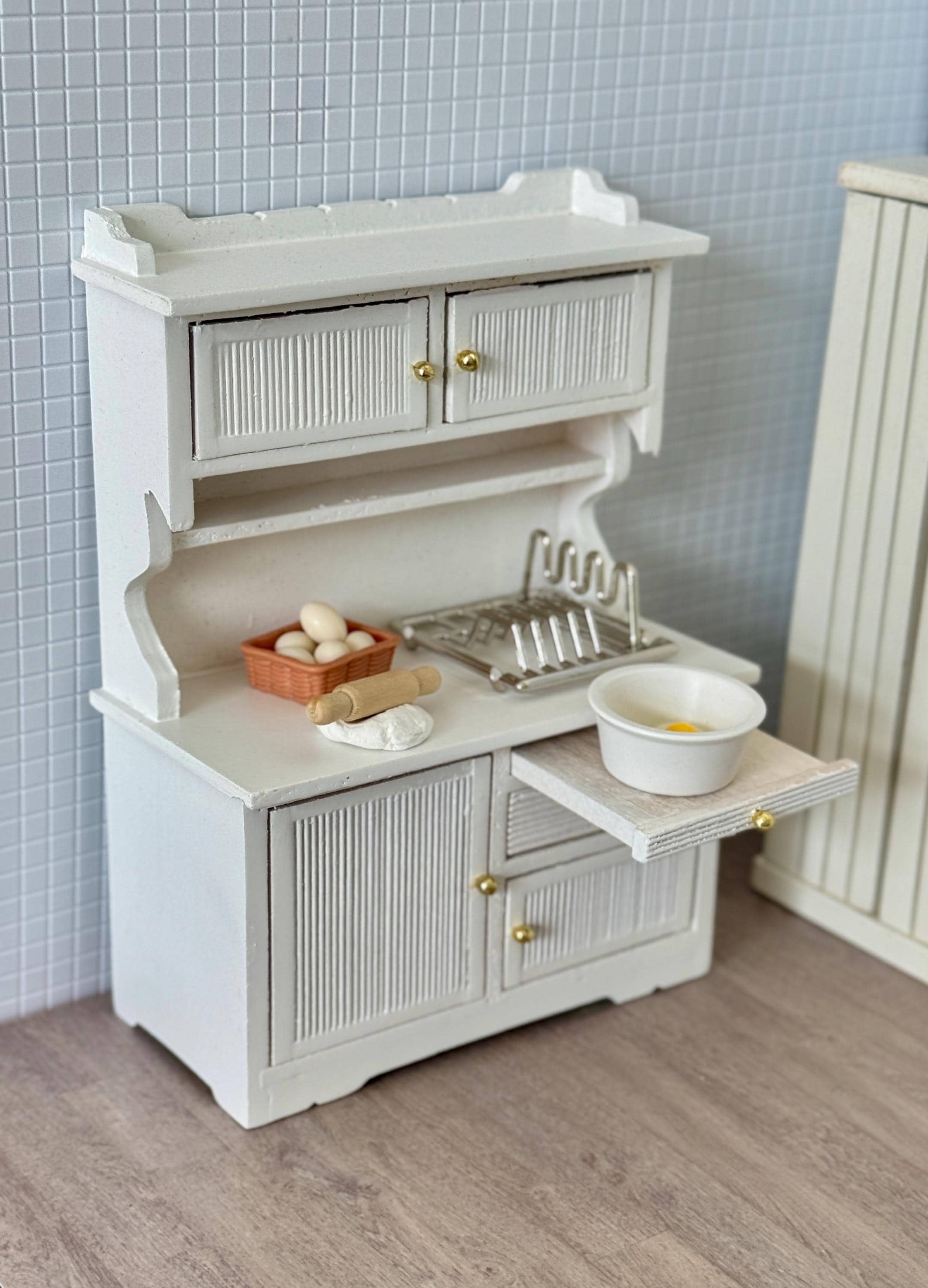 1/12 Scale Dollhouse Miniature Hoosier Cabinet Country Kitchen