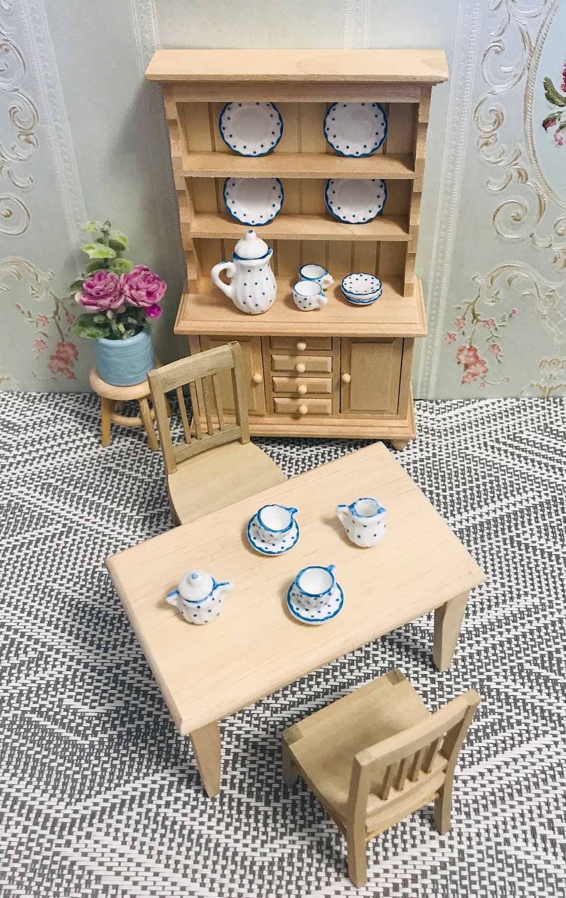 112 Scale Miniature DIY Unpainted Chair Dollhouse Unfinished Etsy