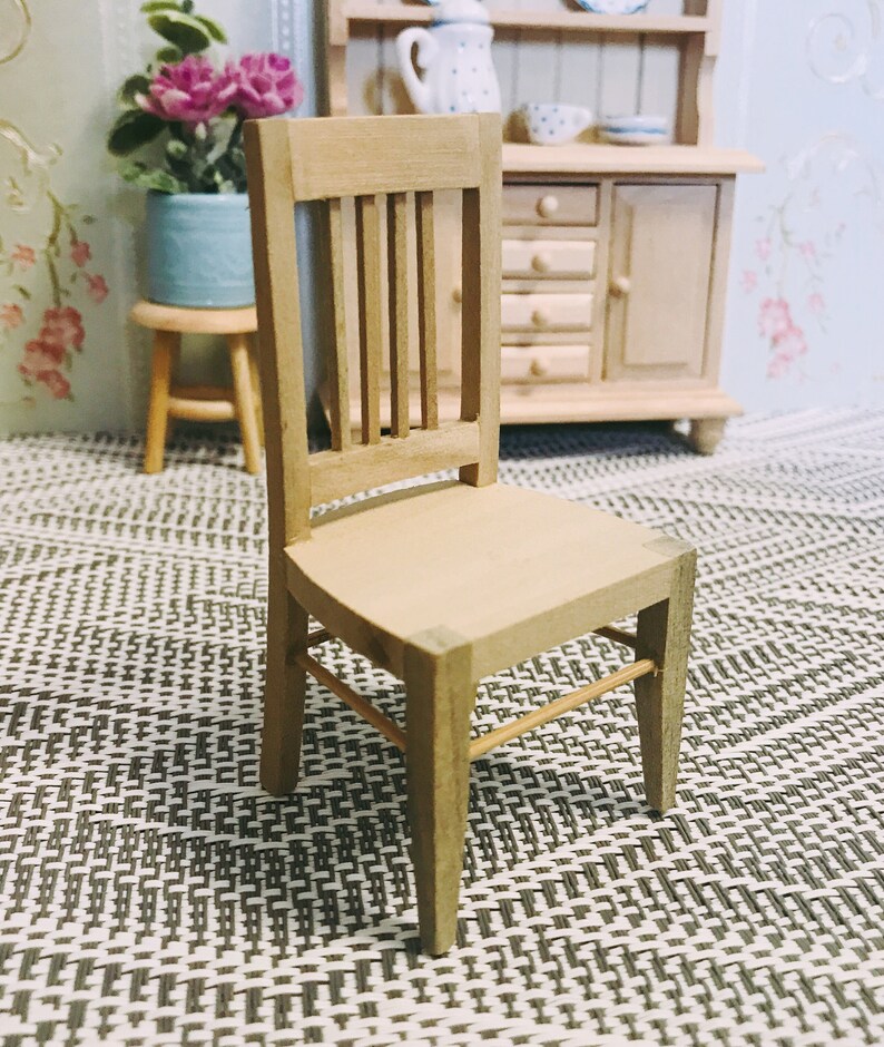 112 Scale Miniature DIY Unpainted Chair Dollhouse Unfinished Etsy