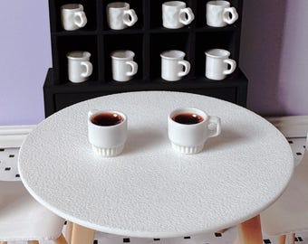 Tazas de café en miniatura para casa de muñecas: accesorios de cocina a escala 1/12