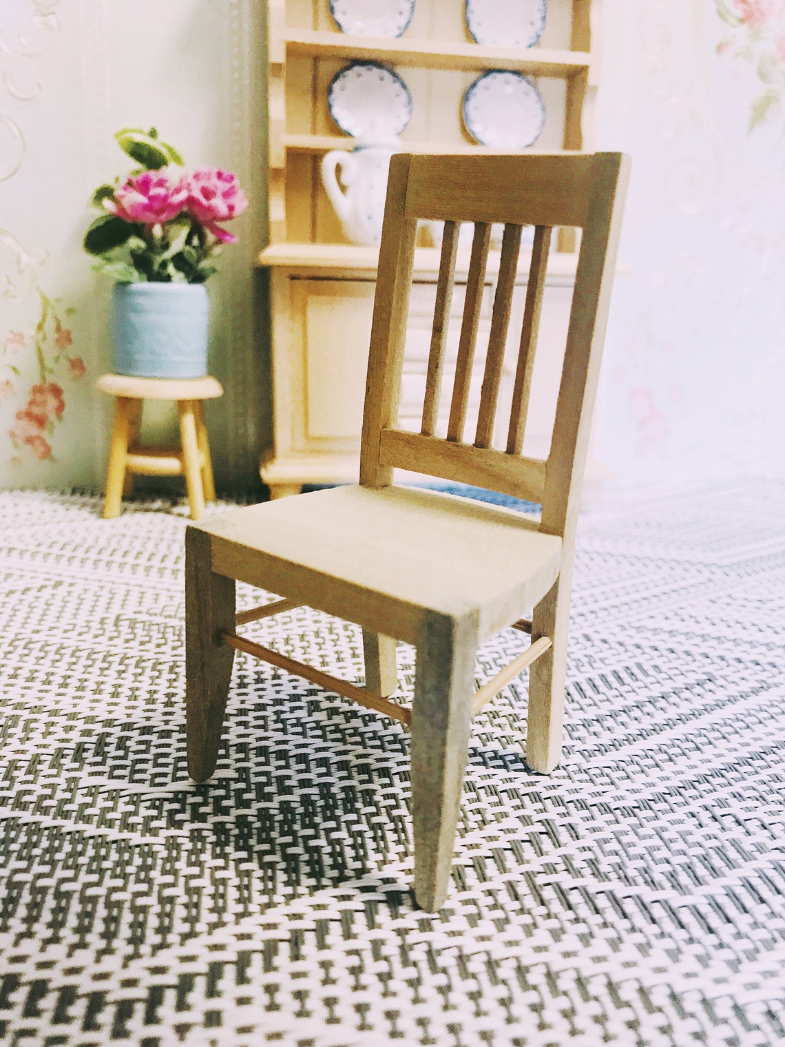 112 Scale Miniature DIY Unpainted Chair Dollhouse Unfinished Etsy