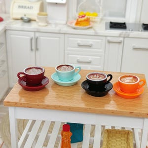 1:6 Dollhouse Miniature Multi-Colour 2PC Cup & Saucer Set ,1/6 Scale Doll Accessories Coffee Cup Set
