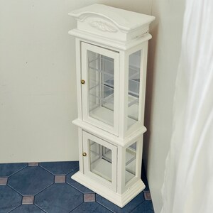 1:12 Scale Miniature Glass Door  Storage/Display Cabinet, 1/12 Dollhouse Furniture Washroom Living room Cabinet