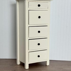 1:12 Scale Dollhouse Miniature Chest of Drawers - White Bedroom Washroom Furniture